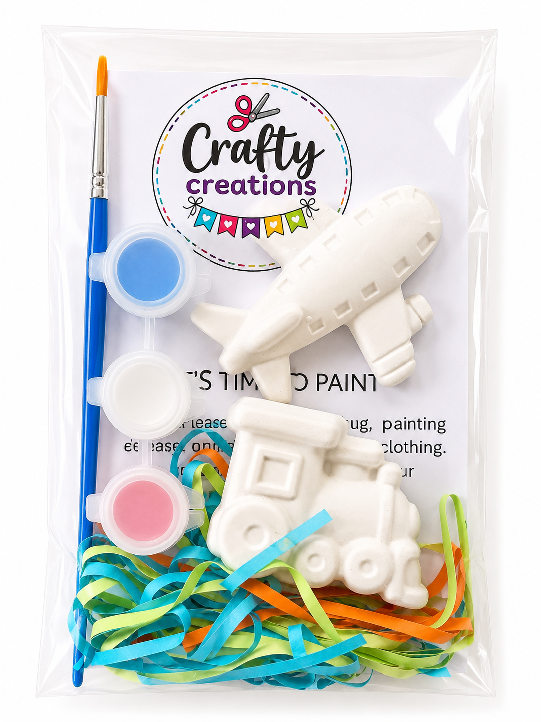 Paint your own Plane and train mini set $5