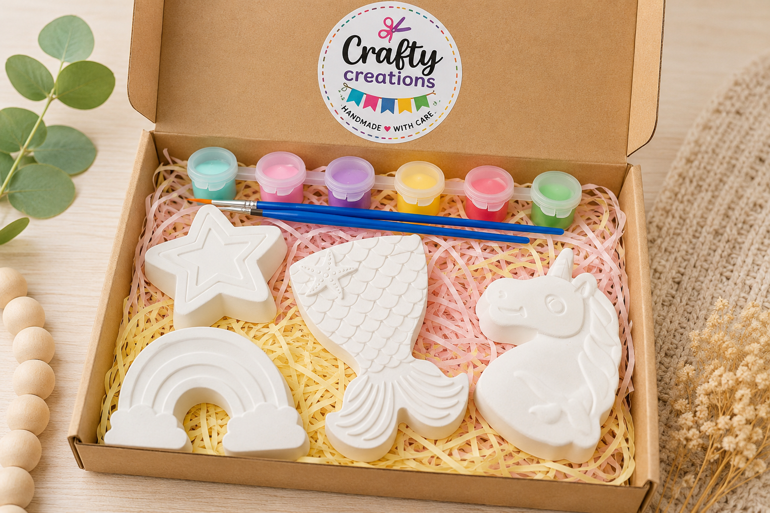 Unicorn, Mermaid and Rainbow Paint Your Own Set